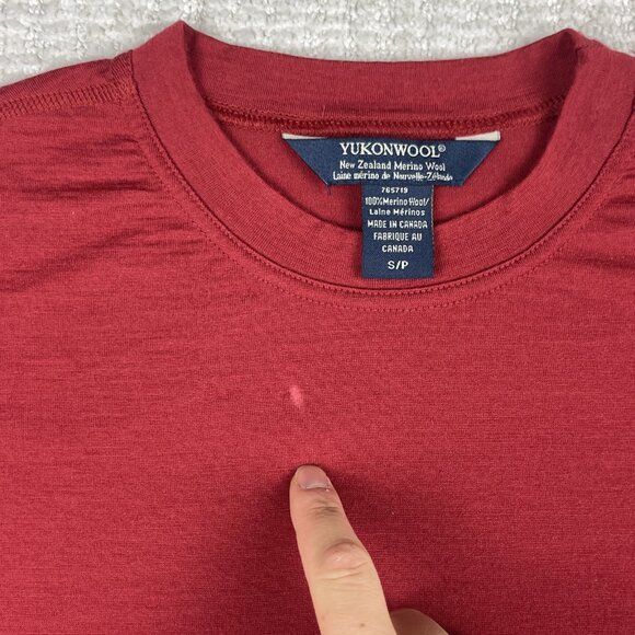 Yukonwool New Zealand 100% Made in Canada Merino Wool Base layer shirt Men S Red - Picture 8 of 16